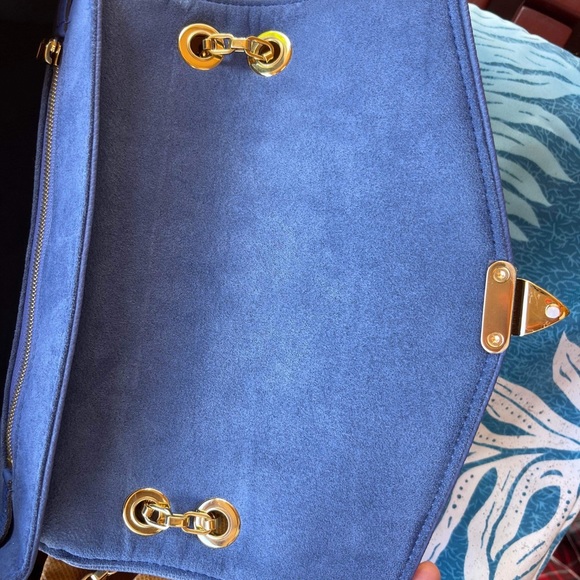 Authentic Louis Vuitton Blue Monogram Empreinte Leather St Germain PM - Picture 12 of 13